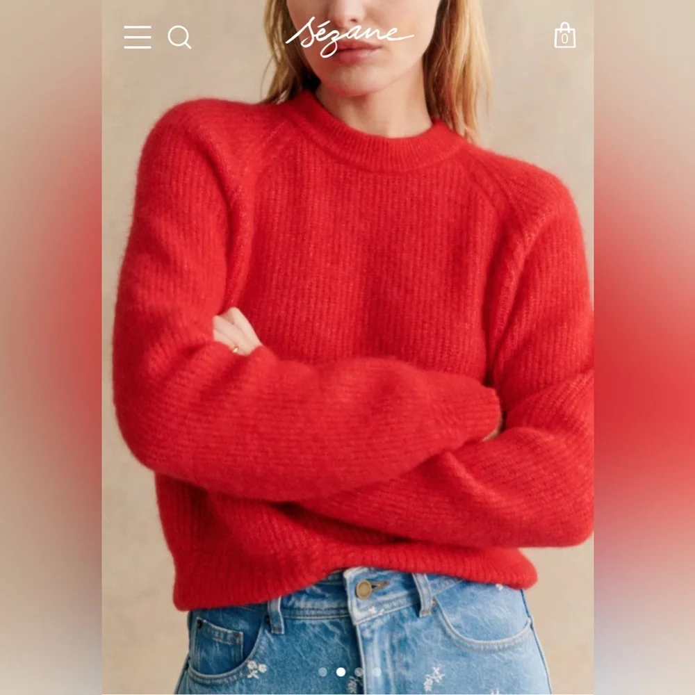 Sezane Otto Jumper Baby Alpaca Blend Green , size M - Picture 9 of 10